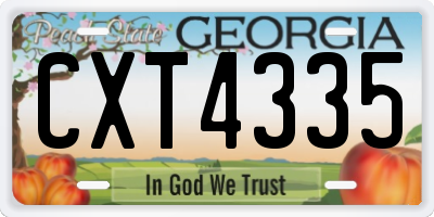 GA license plate CXT4335