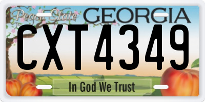 GA license plate CXT4349