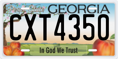 GA license plate CXT4350