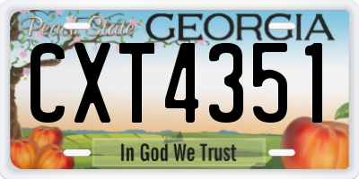 GA license plate CXT4351
