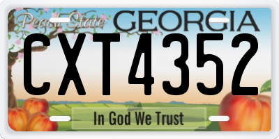 GA license plate CXT4352
