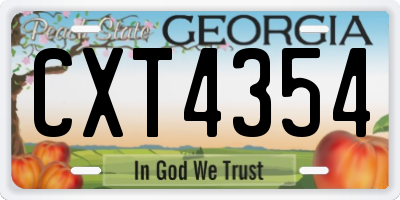 GA license plate CXT4354