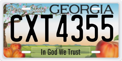 GA license plate CXT4355