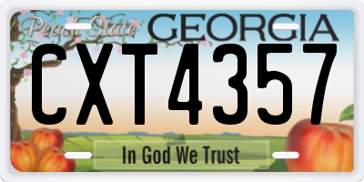 GA license plate CXT4357