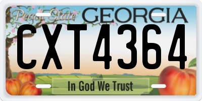 GA license plate CXT4364