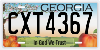 GA license plate CXT4367
