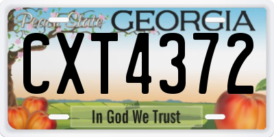 GA license plate CXT4372