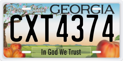 GA license plate CXT4374