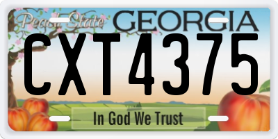 GA license plate CXT4375