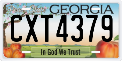 GA license plate CXT4379