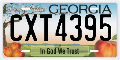 GA license plate CXT4395