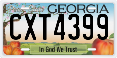 GA license plate CXT4399