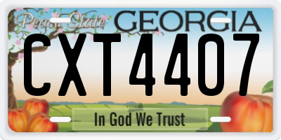 GA license plate CXT4407