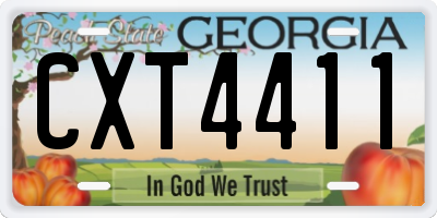 GA license plate CXT4411