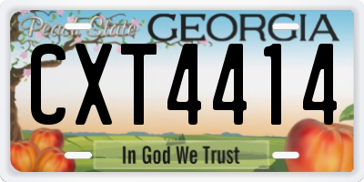 GA license plate CXT4414