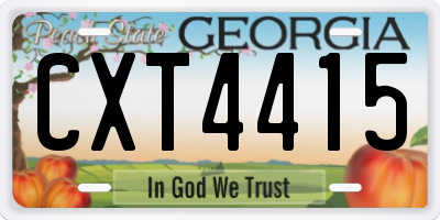 GA license plate CXT4415