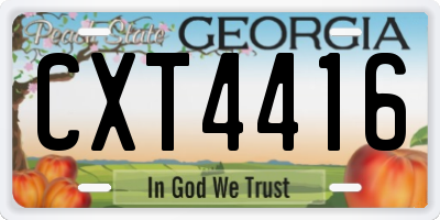 GA license plate CXT4416