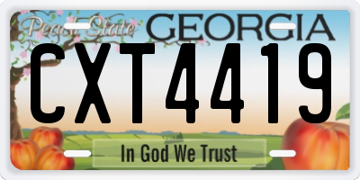 GA license plate CXT4419