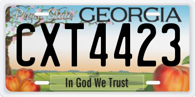 GA license plate CXT4423
