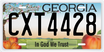 GA license plate CXT4428