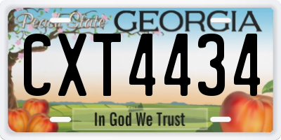 GA license plate CXT4434