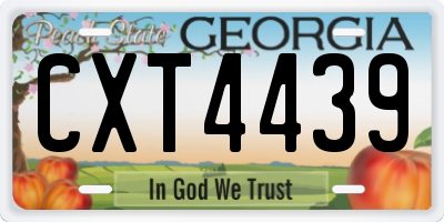 GA license plate CXT4439