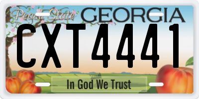 GA license plate CXT4441