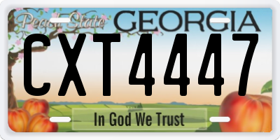GA license plate CXT4447