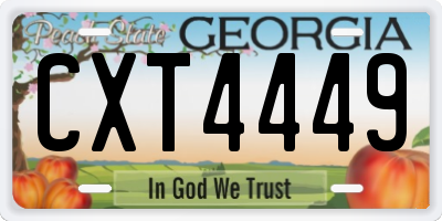 GA license plate CXT4449