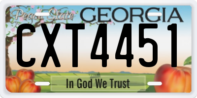 GA license plate CXT4451