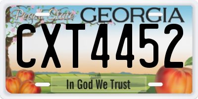 GA license plate CXT4452