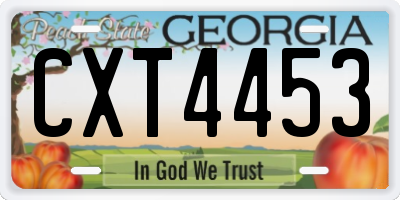 GA license plate CXT4453