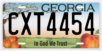 GA license plate CXT4454