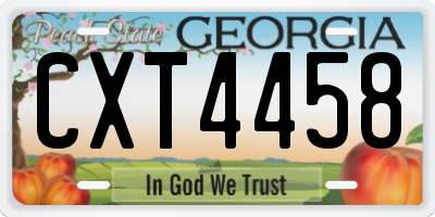 GA license plate CXT4458