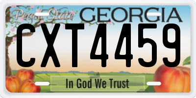 GA license plate CXT4459