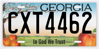 GA license plate CXT4462