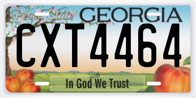 GA license plate CXT4464