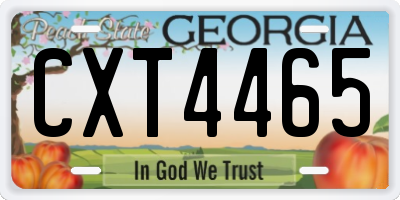 GA license plate CXT4465