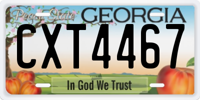 GA license plate CXT4467