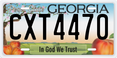 GA license plate CXT4470