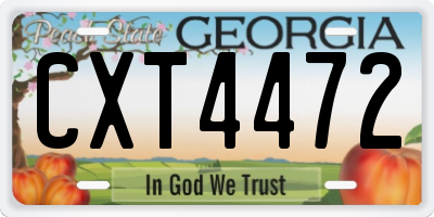 GA license plate CXT4472