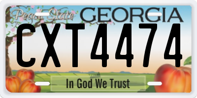 GA license plate CXT4474