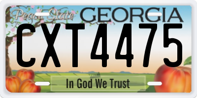 GA license plate CXT4475