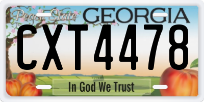 GA license plate CXT4478