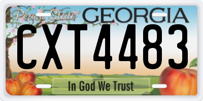 GA license plate CXT4483