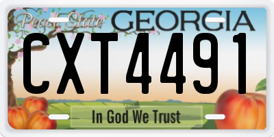 GA license plate CXT4491