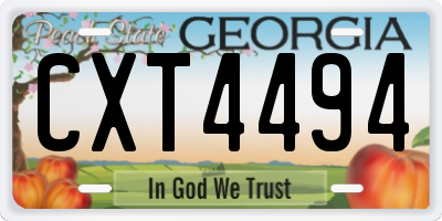 GA license plate CXT4494