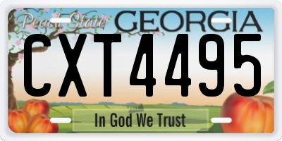 GA license plate CXT4495