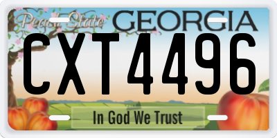 GA license plate CXT4496