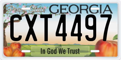 GA license plate CXT4497